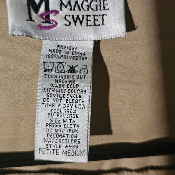 Maggie Sweet Soft Beige Jacket Women's Size Medium Petite Southwestern Cowgirl - Picture 8 of 11